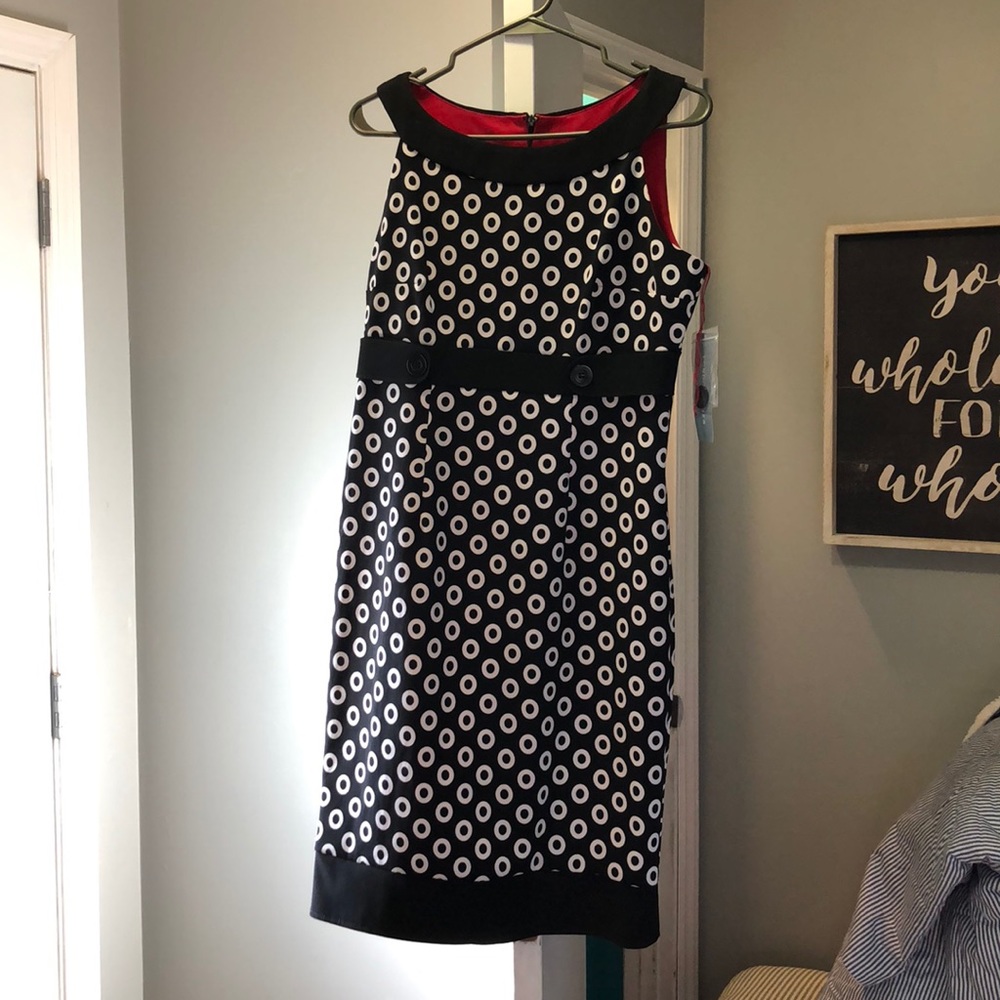 NWT London Times Dress with red and button accents